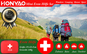 Erste Hilfe Set Reise - Mini Reiseapotheke 90 Teilig - Notfalltasche für Reisen von HONYAO