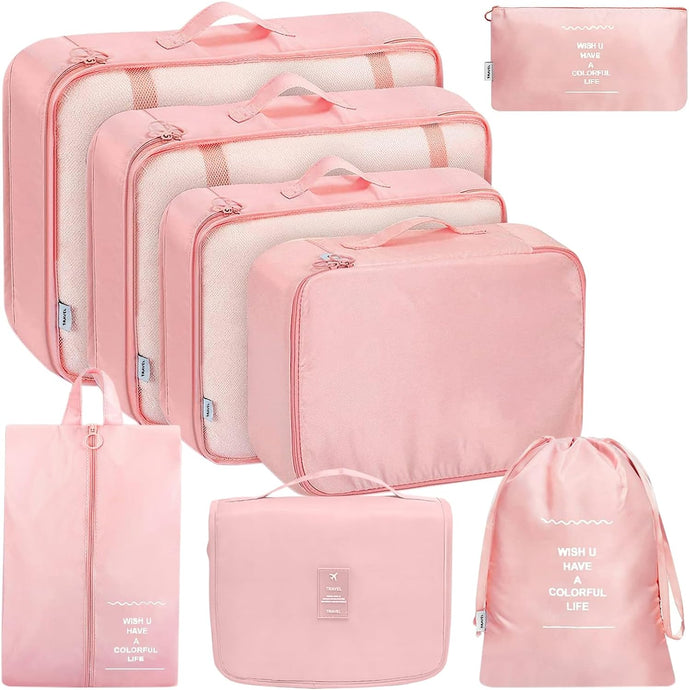 Packtaschen Koffer Organizer Set - Packwürfel für Reisen 8-teilig von Muri Rosa