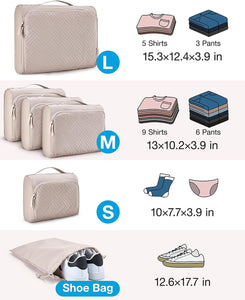 BAGSMART Koffer Organizer Set, Packtaschen Packwürfel für Reisen 6-teilig