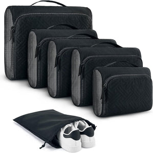 BAGSMART Koffer Organizer Set, Packtaschen Packwürfel für Reisen 6-teilig Elfenbein