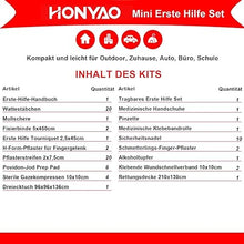 Erste Hilfe Set Reise - Mini Reiseapotheke 90 Teilig - Notfalltasche für Reisen von HONYAO