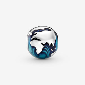 Reise Charm Clip ✈ Reiseschmuck blauer Globus von Pandora