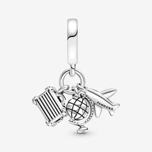 Reise Charm Anhänger ✈ Reiseschmuck Flugzeug Globus Koffer von Pandora