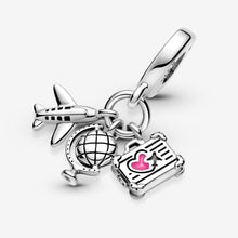 Reise Charm Anhänger ✈ Reiseschmuck Flugzeug Globus Koffer von Pandora