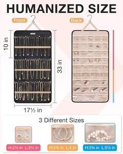 BAGSMART Reise Schmuck Organizer doppelseitig - Größe XL zum aufhängen Schwarz