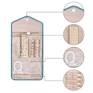 BAGSMART Reise Schmucktasche - Schmuckorganizer für Ohrringe, Halskette, Ringe, Uhren - Zum falten