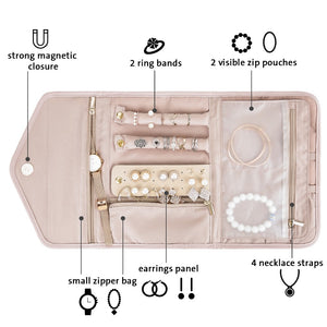 BAGSMART Reise Schmucktasche - Schmuckorganizer für Ohrringe, Halskette, Ringe, Uhren - Zum falten